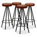 Ensemble de bar 5 pcs Bois de récupération Cuir véritable et toile - Photo n°8