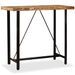 Ensemble de bar 5 pcs Bois massif recyclé et cuir véritable - Photo n°2