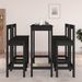 Ensemble de bar 5 pcs Noir Bois de pin massif - Photo n°6