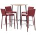 Ensemble de bar 5 pcs Similicuir Rouge bordeaux 9 - Photo n°1