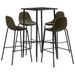 Ensemble de bar 5 pcs Tissu Marron 7 - Photo n°1