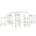 Ensemble de bar 7 pcs Blanc Bois de pin massif - Photo n°2