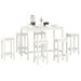 Ensemble de bar 7 pcs Blanc Bois de pin massif - Photo n°6