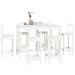 Ensemble de bar 7 pcs Blanc Bois de pin massif - Photo n°7