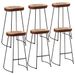 Ensemble de bar 7 pcs bois de manguier brut massif et métal - Photo n°2