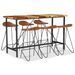 Ensemble de bar 7 pcs Bois de récupération et cuir véritable - Photo n°1