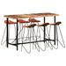 Ensemble de bar 7 pcs Bois de récupération et cuir véritable 2 - Photo n°1