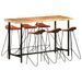 Ensemble de bar 7 pcs Bois solide et cuir véritable - Photo n°1