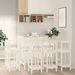 Ensemble de bar 9 pcs Blanc Bois de pin massif - Photo n°1