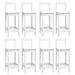 Ensemble de bar 9 pcs Blanc Bois de pin massif - Photo n°3