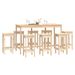 Ensemble de bar 9 pcs Bois de pin massif - Photo n°7