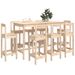 Ensemble de bar 9 pcs Bois de pin massif - Photo n°7