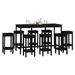 Ensemble de bar 9 pcs Noir Bois de pin massif - Photo n°7