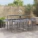 Ensemble de bar de jardin 11 pcs avec coussins gris poly rotin - Photo n°2