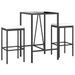 Ensemble de bar de jardin 3 pcs avec coussins noir poly rotin - Photo n°3