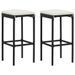 Ensemble de bar de jardin 3 pcs avec coussins noir poly rotin - Photo n°4