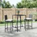 Ensemble de bar de jardin 3 pcs avec coussins noir poly rotin - Photo n°2