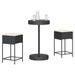 Ensemble de bar de jardin 3 pcs avec coussins noir poly rotin - Photo n°1