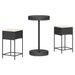 Ensemble de bar de jardin 3 pcs avec coussins noir poly rotin - Photo n°2