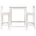 Ensemble de bar de jardin 3 pcs blanc bois de pin massif - Photo n°4