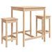 Ensemble de bar de jardin 3 pcs bois de pin massif - Photo n°1