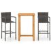 Ensemble de bar de jardin 3 pcs Gris 2 - Photo n°1