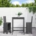 Ensemble de bar de jardin 3 pcs gris bois de pin massif - Photo n°2