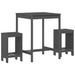 Ensemble de bar de jardin 3 pcs gris bois de pin massif - Photo n°1