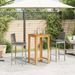 Ensemble de bar de jardin 3 pcs gris bois massif acacia rotin - Photo n°3