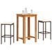 Ensemble de bar de jardin 3 pcs marron bois massif acacia rotin - Photo n°1