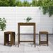 Ensemble de bar de jardin 3 pcs marron miel bois pin massif - Photo n°2