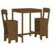 Ensemble de bar de jardin 3 pcs marron miel bois pin massif - Photo n°1