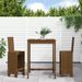 Ensemble de bar de jardin 3 pcs marron miel bois pin massif - Photo n°2