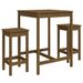 Ensemble de bar de jardin 3 pcs marron miel bois pin massif - Photo n°1