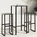 Ensemble de bar de jardin 3 pcs noir acier enduit de poudre - Photo n°1