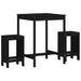 Ensemble de bar de jardin 3 pcs noir bois de pin massif - Photo n°1