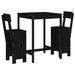 Ensemble de bar de jardin 3 pcs noir bois de pin massif - Photo n°1