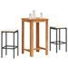 Ensemble de bar de jardin 3 pcs noir bois massif acacia rotin - Photo n°1