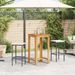 Ensemble de bar de jardin 3 pcs noir bois massif acacia rotin - Photo n°3