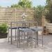 Ensemble de bar de jardin 5 pcs avec coussins gris poly rotin - Photo n°2