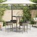 Ensemble de bar de jardin 5 pcs avec coussins gris poly rotin - Photo n°3