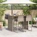 Ensemble de bar de jardin 5 pcs avec coussins gris poly rotin - Photo n°3