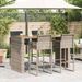 Ensemble de bar de jardin 5 pcs avec coussins gris poly rotin - Photo n°3