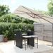 Ensemble de bar de jardin 5 pcs avec coussins noir poly rotin - Photo n°2