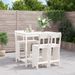 Ensemble de bar de jardin 5 pcs blanc bois massif de pin - Photo n°2