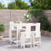 Ensemble de bar de jardin 5 pcs blanc bois massif de pin - Photo n°2