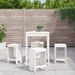 Ensemble de bar de jardin 5 pcs blanc bois massif de pin - Photo n°2