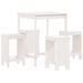 Ensemble de bar de jardin 5 pcs blanc bois massif de pin - Photo n°1