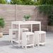 Ensemble de bar de jardin 5 pcs blanc bois massif de pin - Photo n°2