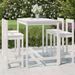 Ensemble de bar de jardin 5 pcs blanc bois massif de pin - Photo n°2